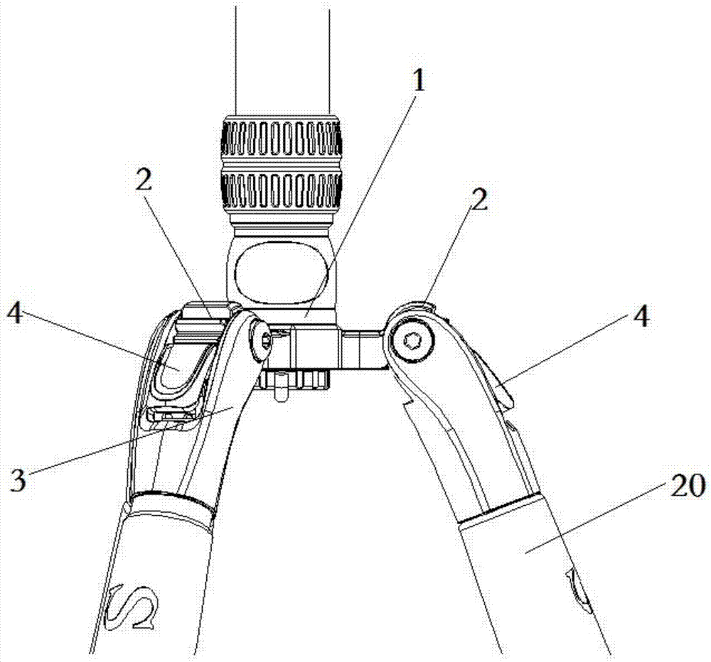 Button mechanism of tripod and tripod