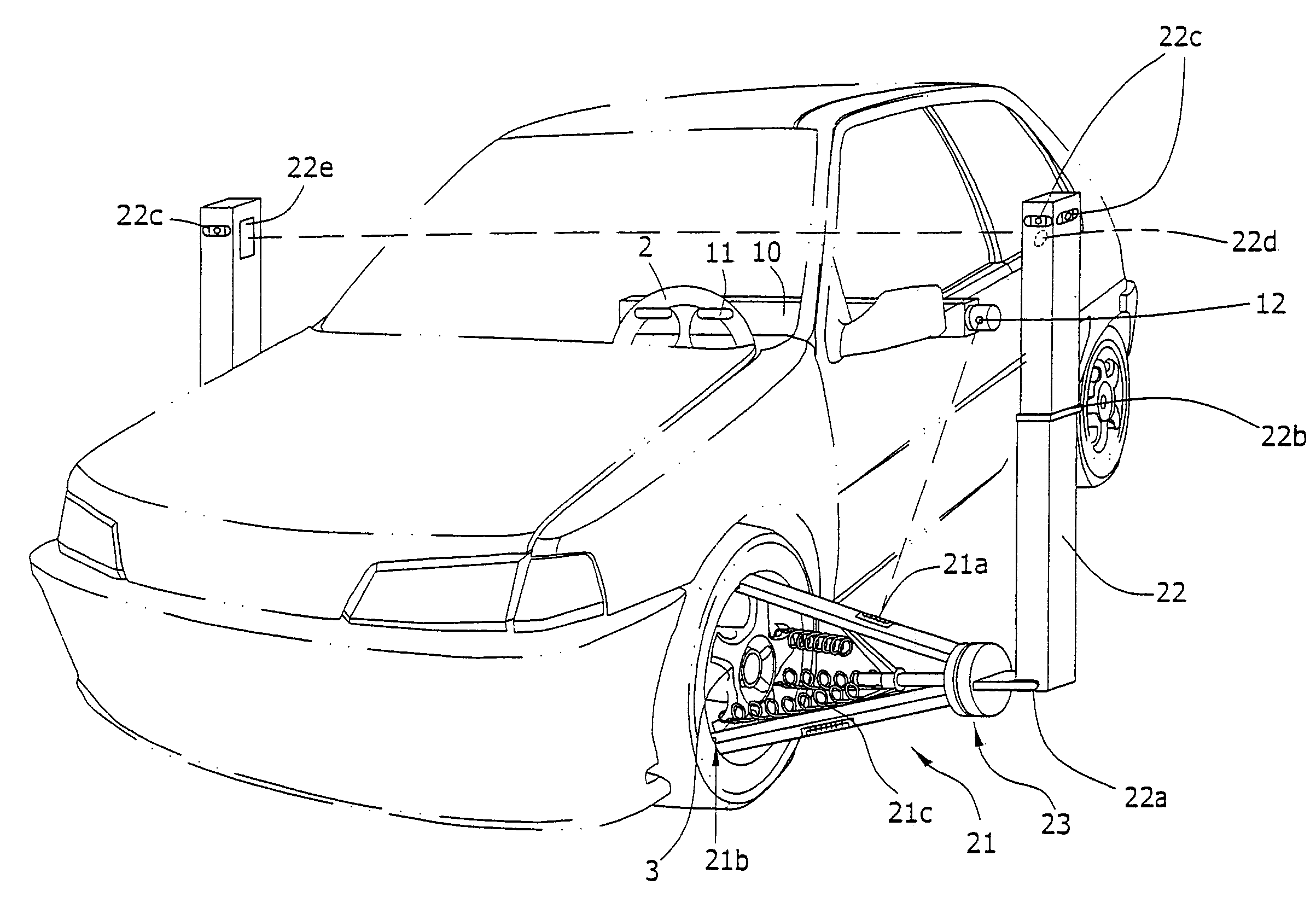Simple inspection device for wheel alignment