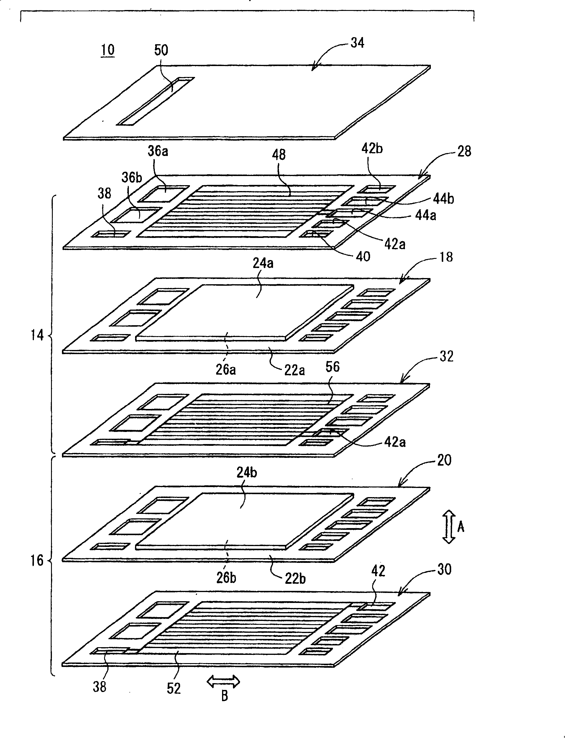 Solid polymer electrolyte fuel cell assembly, fuel cell stank, and method of supplying reaction gas ni fuel cell