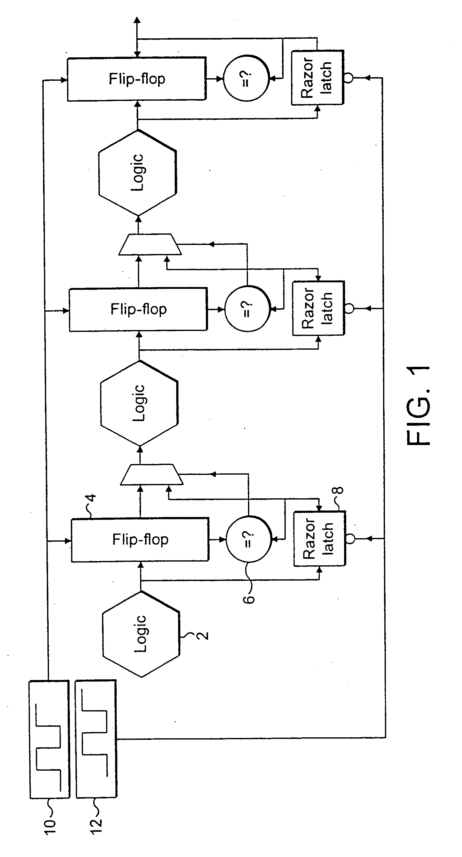 Systematic and random error detection and recovery within processing stages of an integrated circuit