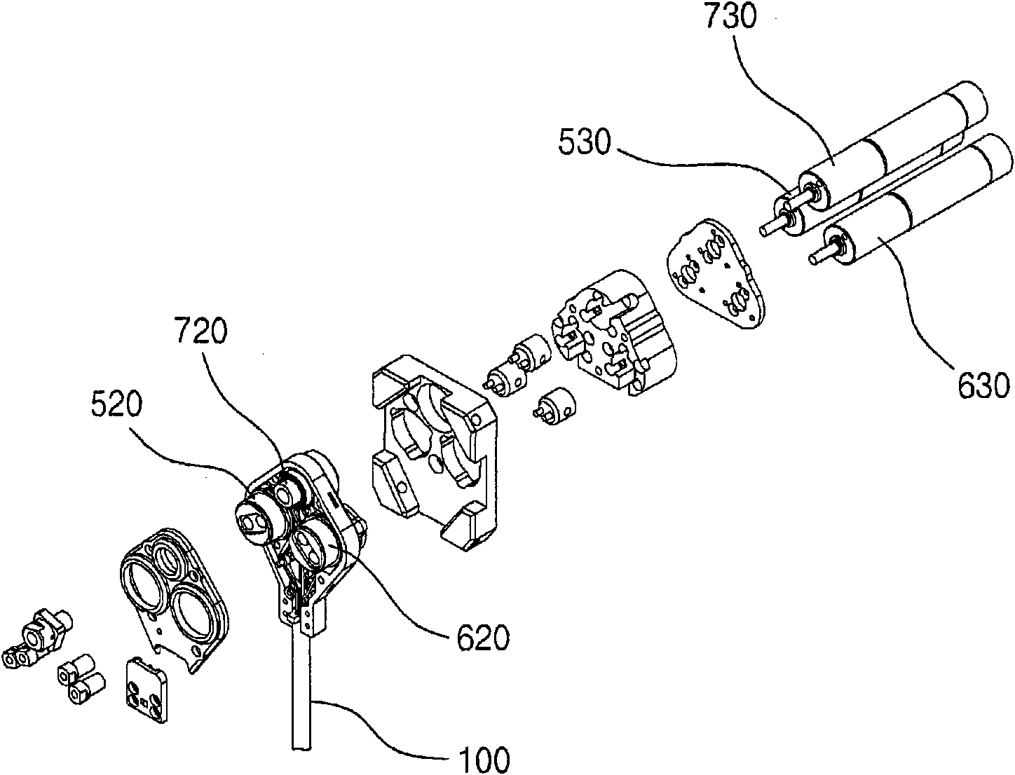 Small caliber laparoscope surgical apparatus