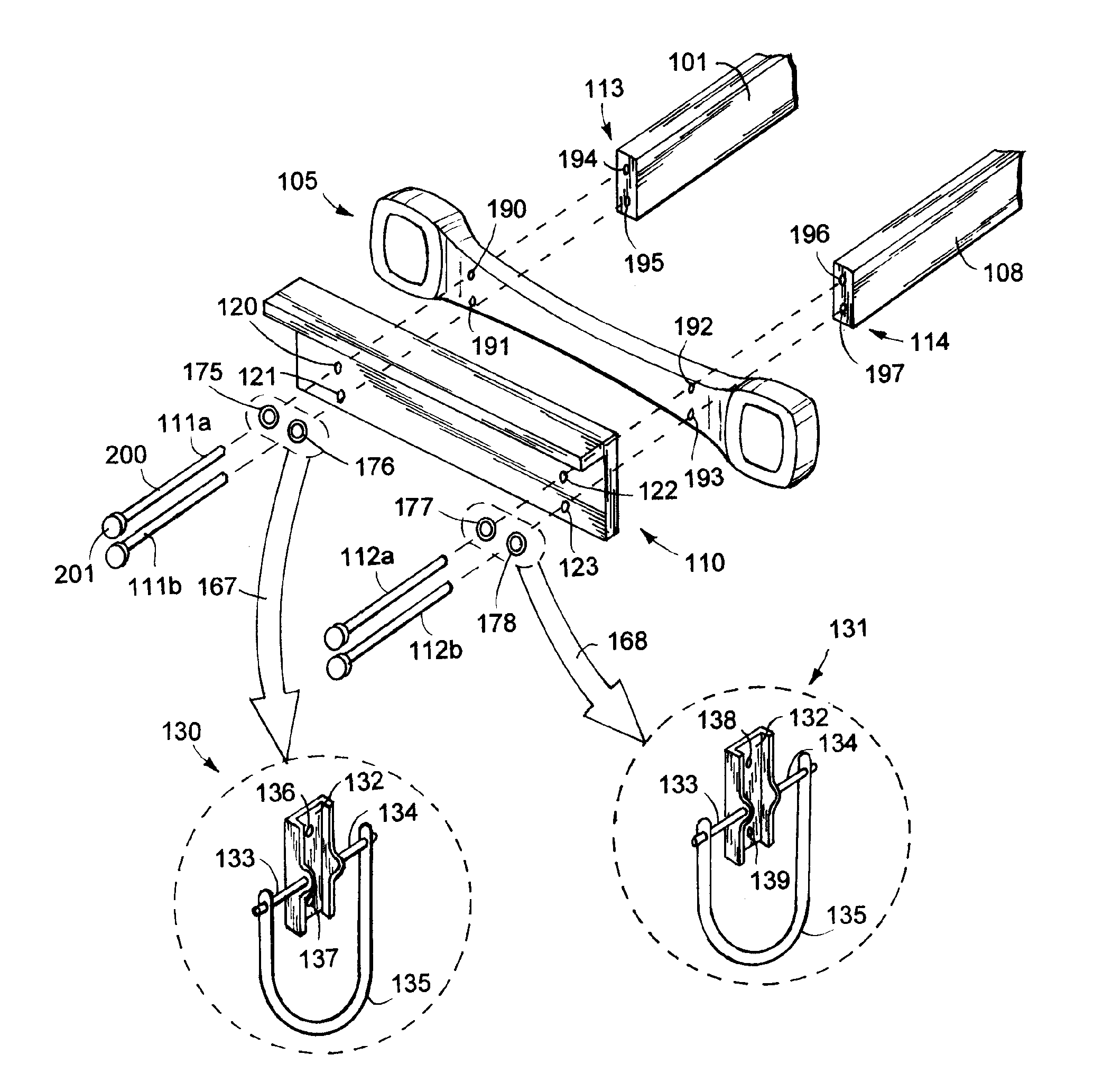 Support structure for a spare tire carrier assembly