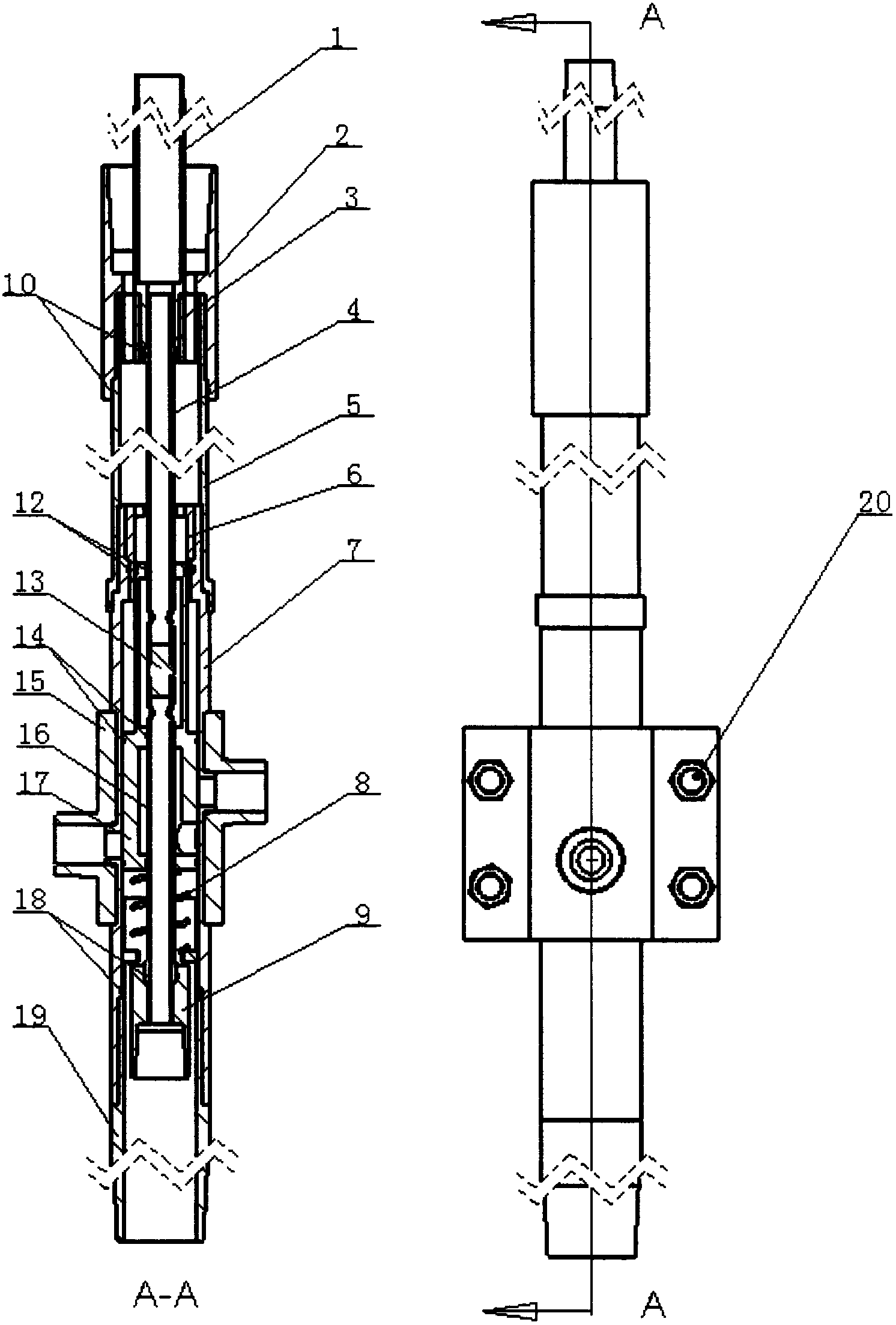 Concentric double pipe column reverse circulation continuous coal dust washing system well head device