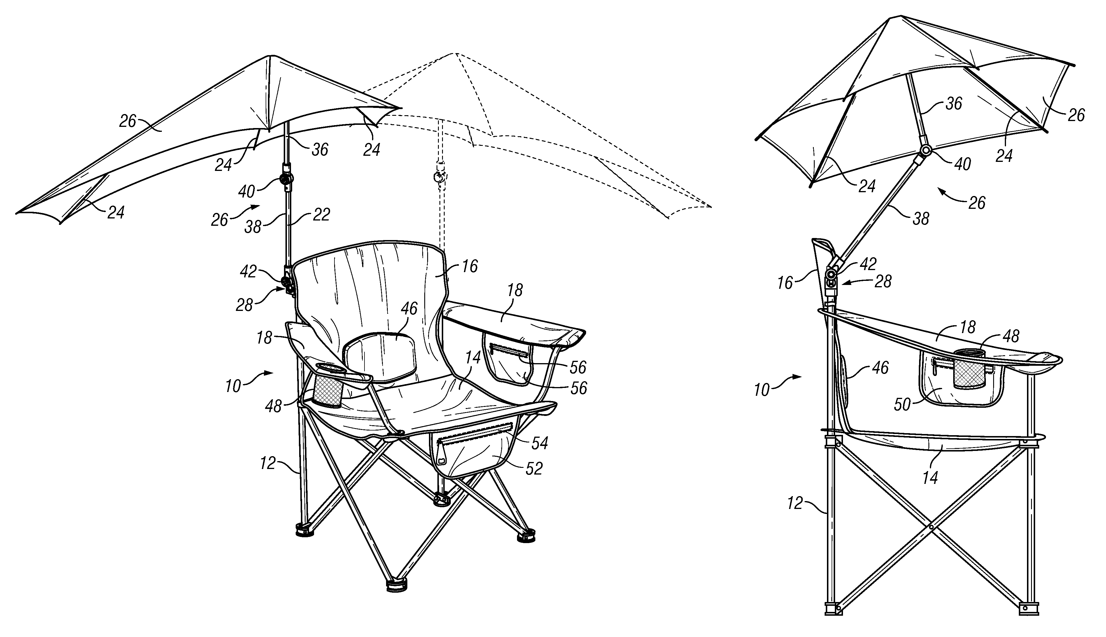 Folding canopy chair