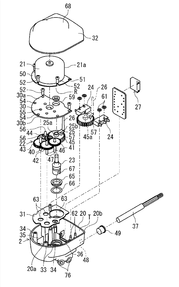 Rotary valve with the actuator and the actuator of the rotary valve