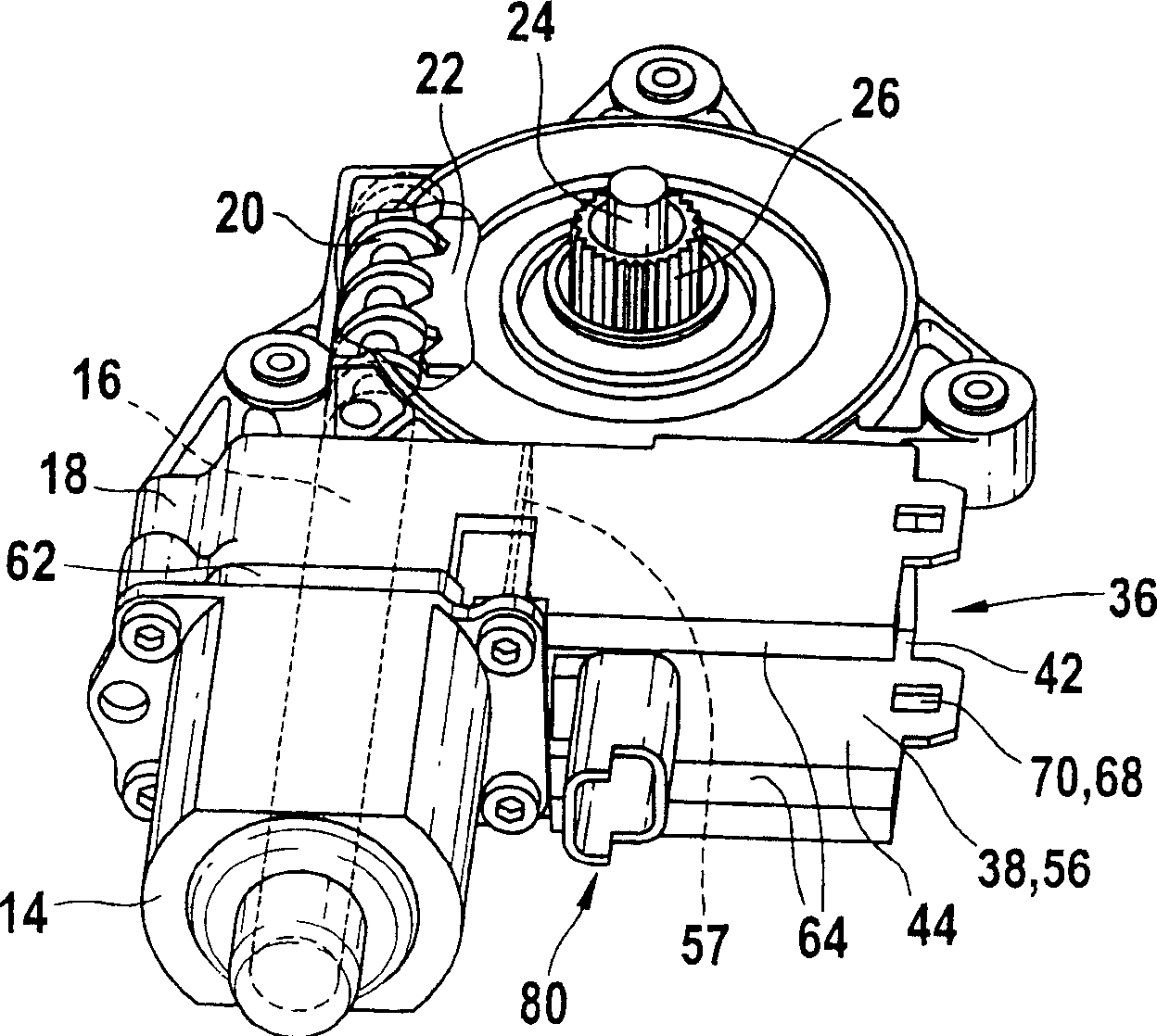 Gearing drive unit comprising an electronics interface