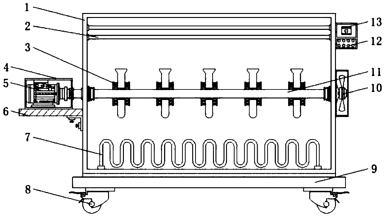 Reagent tube drying device for biological gene detection