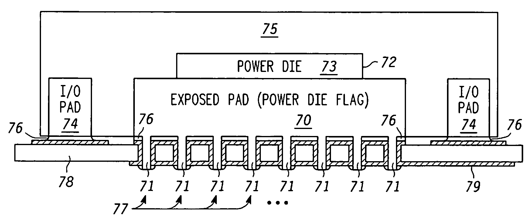 Lead frame based, over-molded semiconductor package with integrated through hole technology (THT) heat spreader pin(s) and associated method of manufacturing