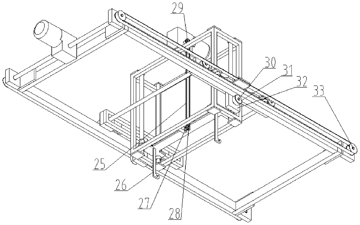 Basket conveying device of a glass washer