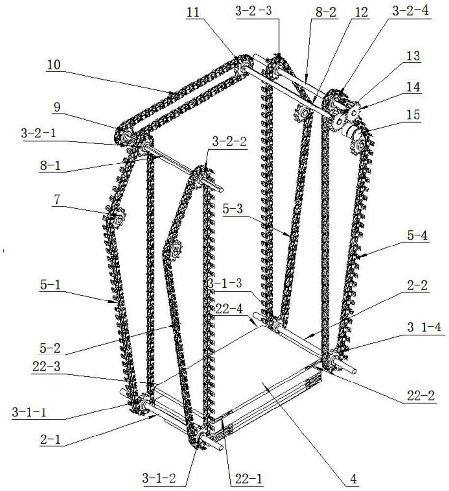 A three-dimensional parking device without reset of the parking plate