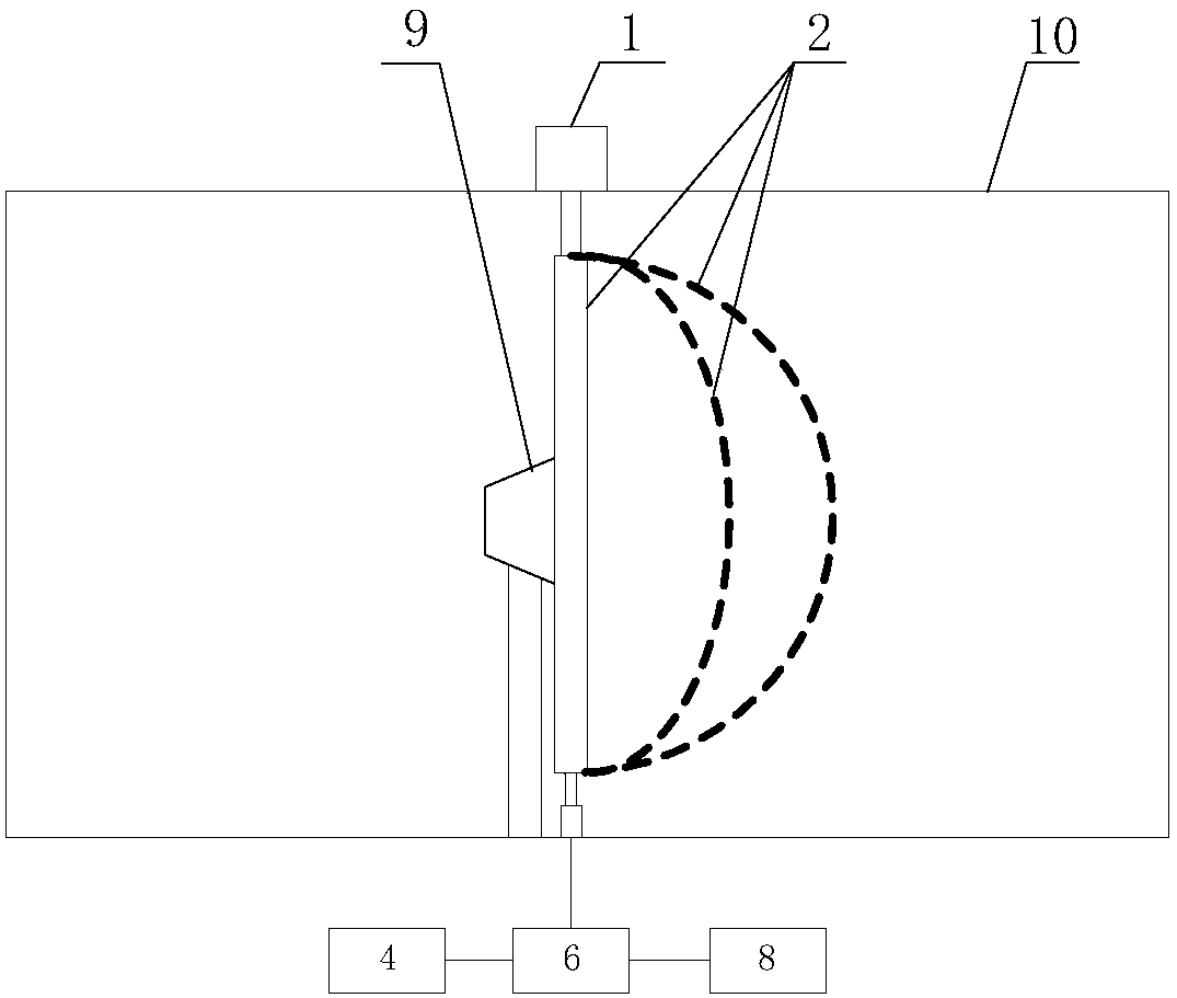 Semicircular rake-shaped ion thruster beam divergence angle test device