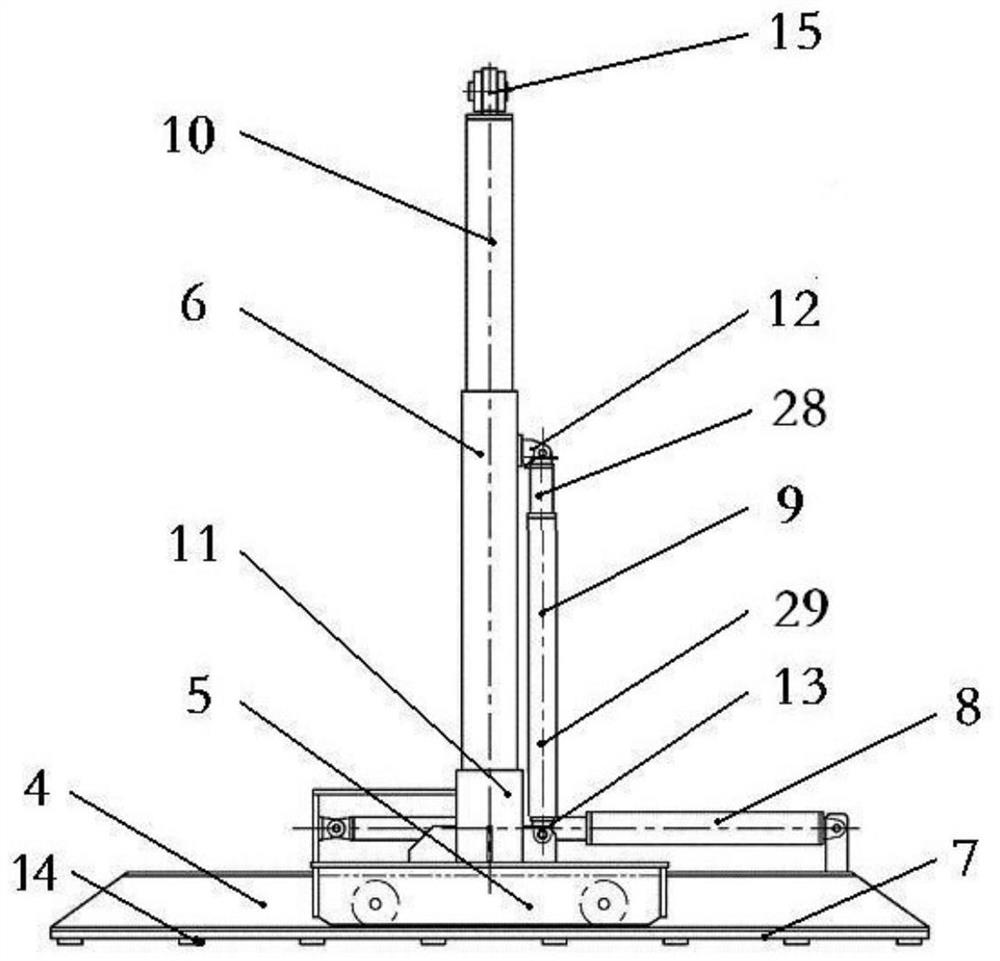 A hydraulic cylinder-driven iron driller's walking mechanism with lifting function and its adjustment method