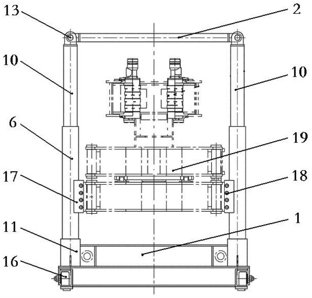 A hydraulic cylinder-driven iron driller's walking mechanism with lifting function and its adjustment method