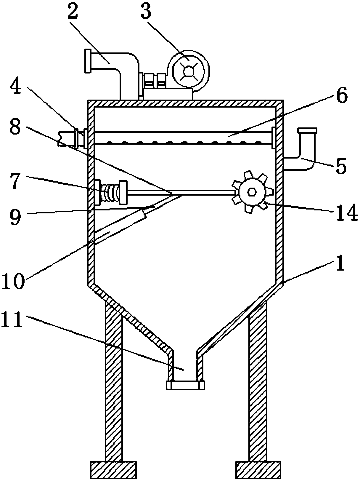 Device for recovering dust in industrial pollution gas