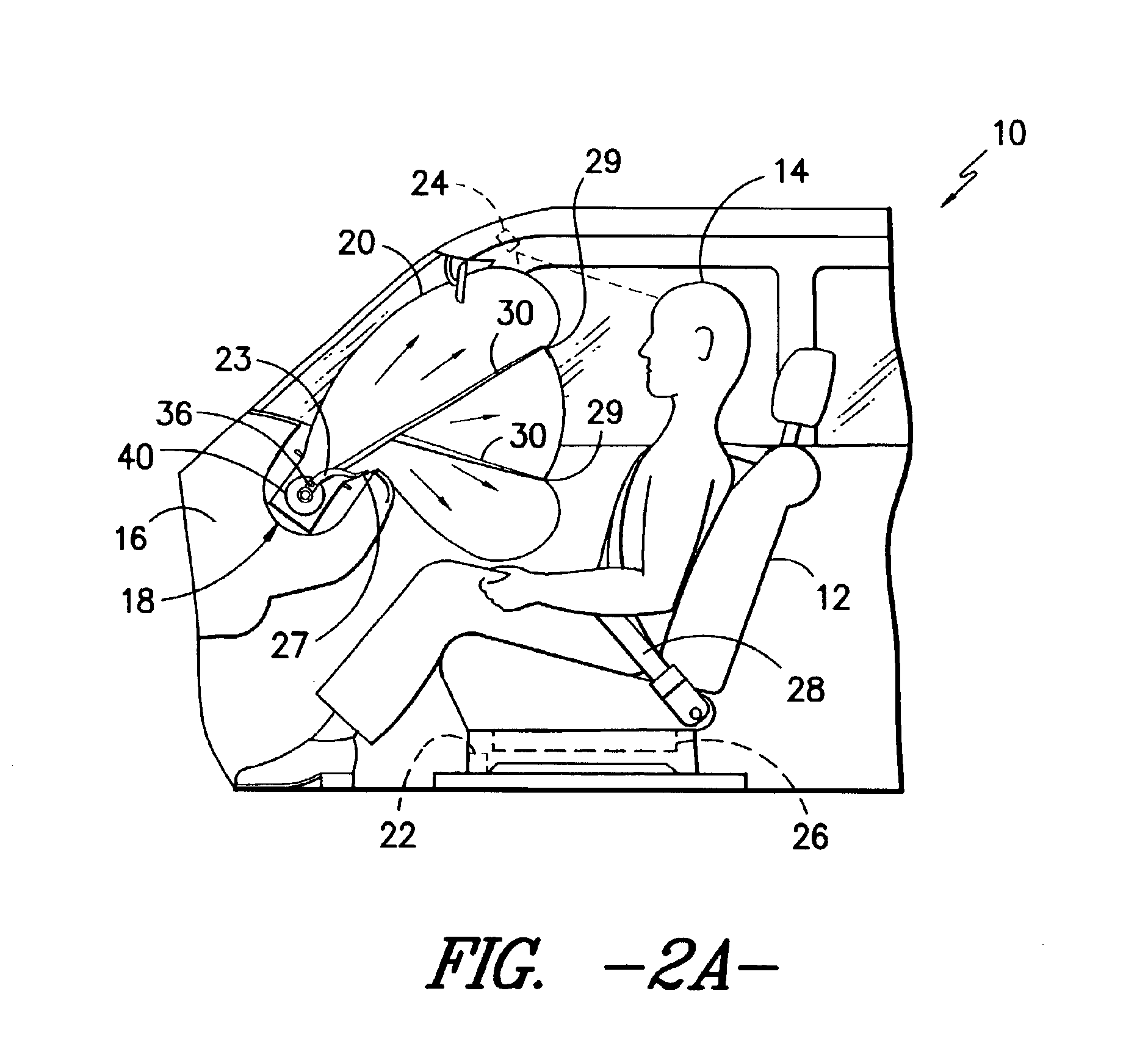 Inflation assembly for variable profile air bag