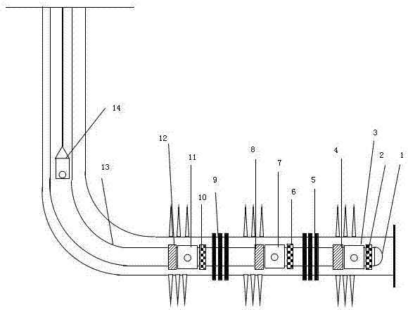 A horizontal well fixed string multi-parameter combination test rapid water finding string and method