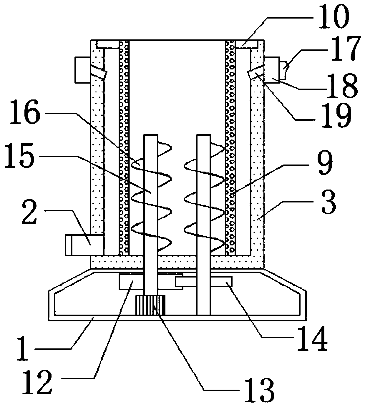 Juice squeezing device for agricultural product processing