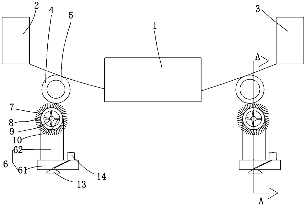 Static elimination brush structure for vacuum aluminum plating