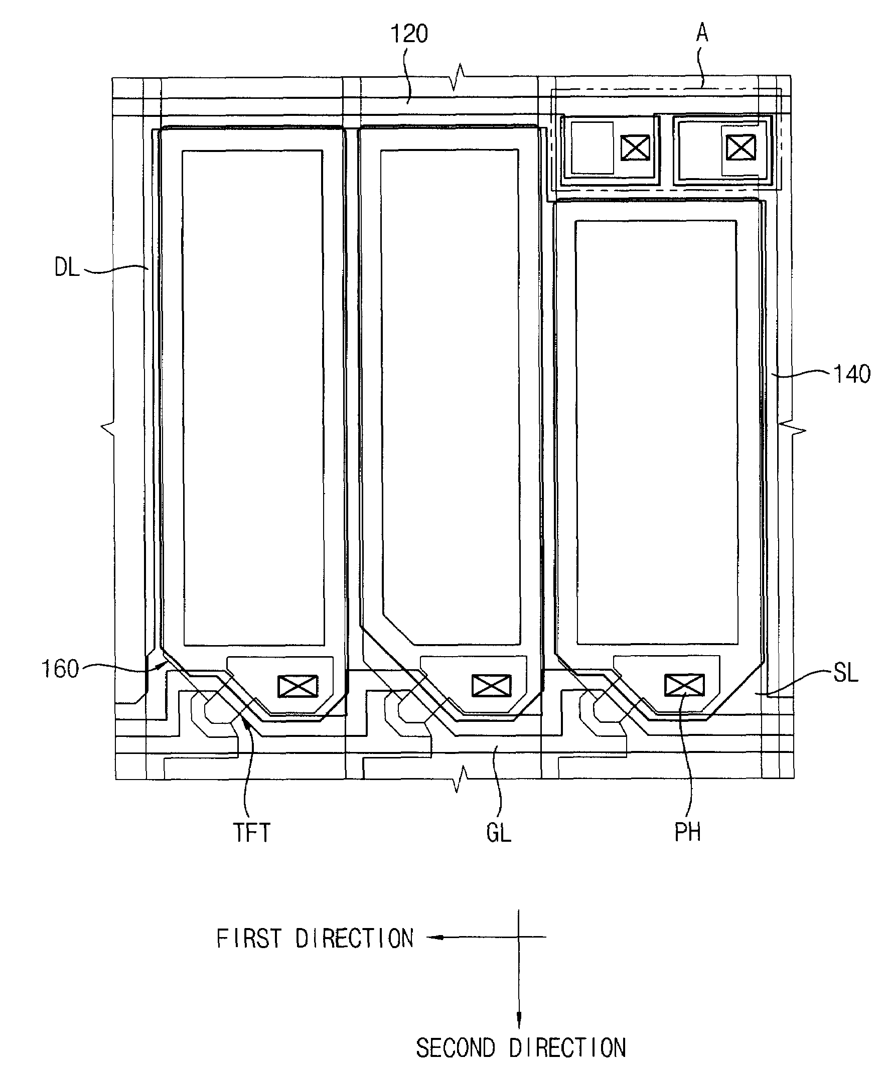 Array substrate and display panel having the same with particular sensor electrodes
