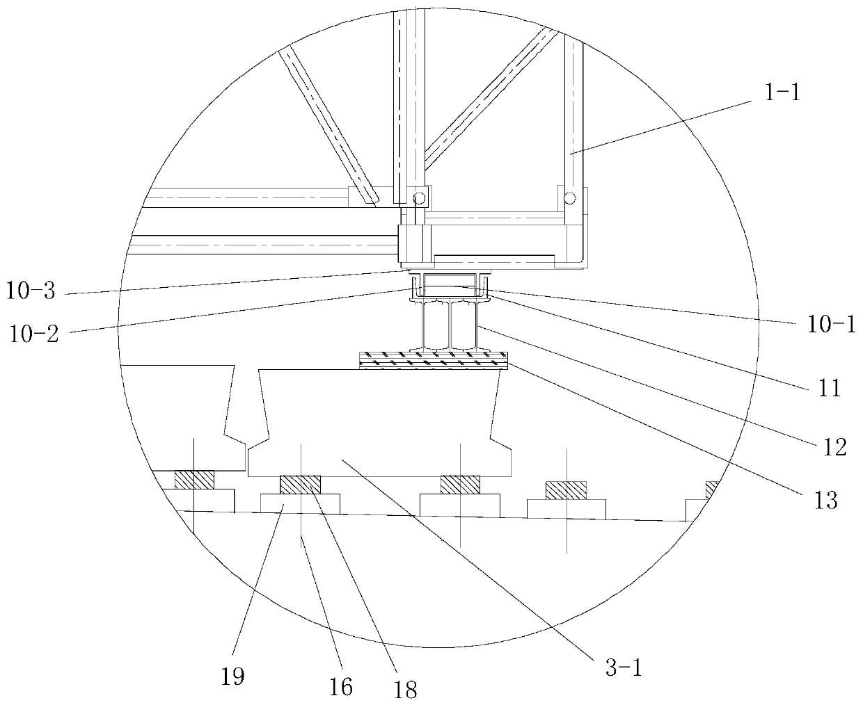 Steel arch frame assembling and transverse moving system and method for upper bearing type arch bridge construction
