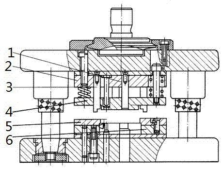 Guide structure for blanking die