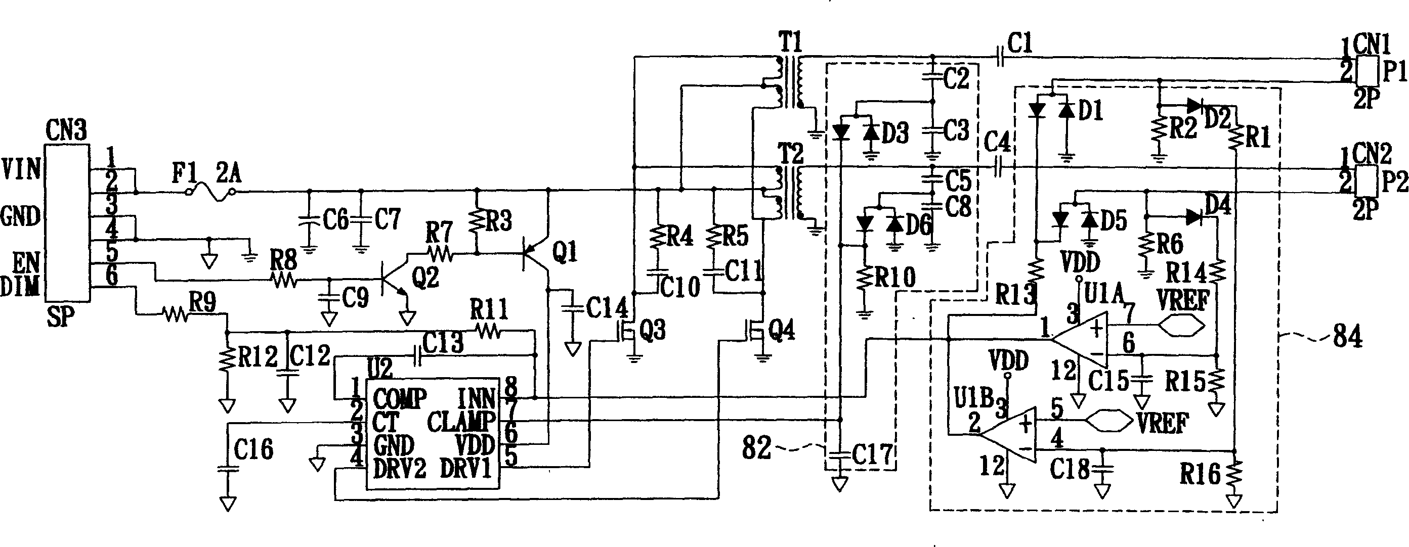 Multi lamp tube control circuit