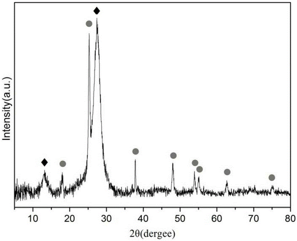 Method for synthesizing lamella g-C3N4 and TiO2 nanorod composite material through assistance of ultrasonic wave