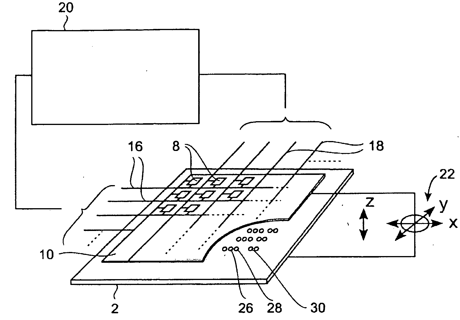 Probe for scanning over a substrate and data storage device