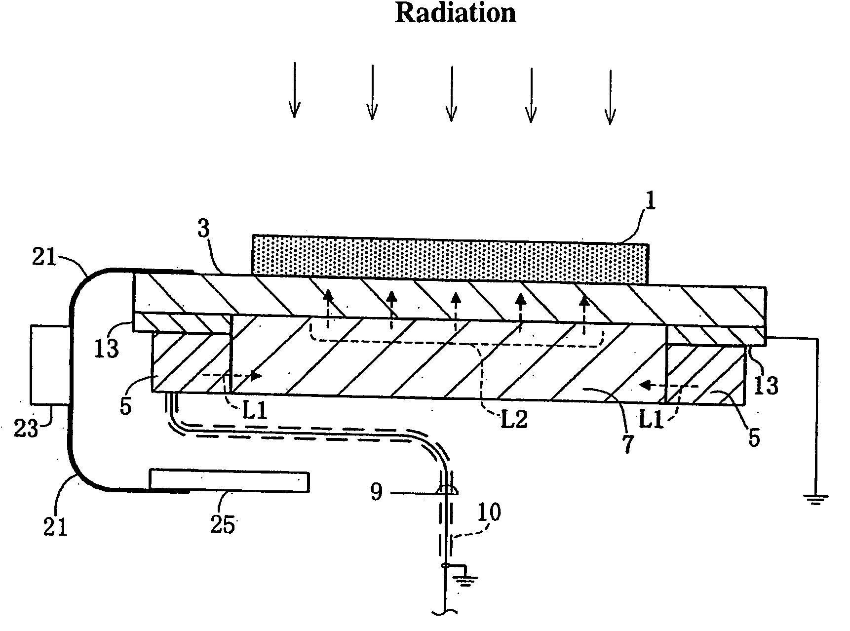 Two-dimensional radiation detector