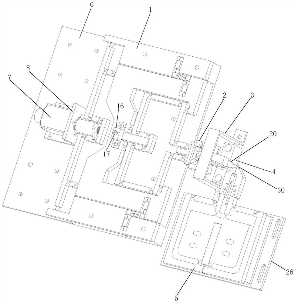 Flexible hinge micro-component bending test device with large range and high precision