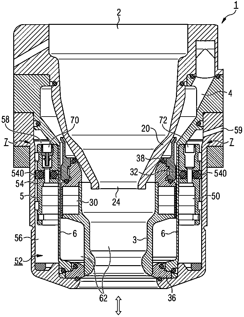 Device and method for filling container with filling product