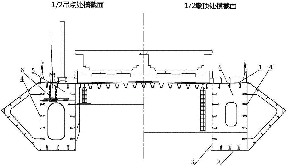 Railroad bridge separated double-box steel main-girder structure with independent air nozzles