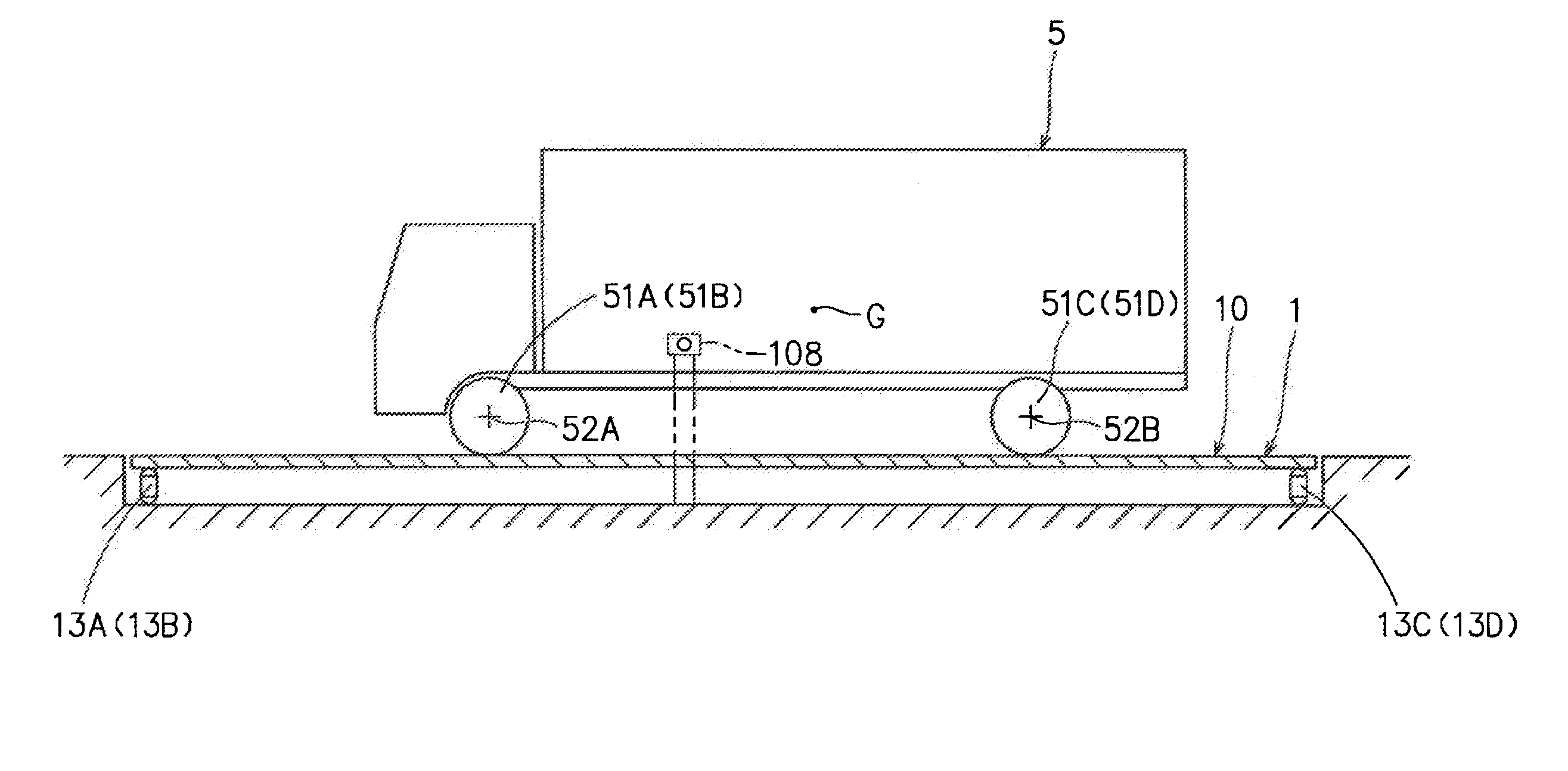 Measurement Device of Position of Center of Gravity of Vehicle to be Measured on Truck Scale and Truck Scale