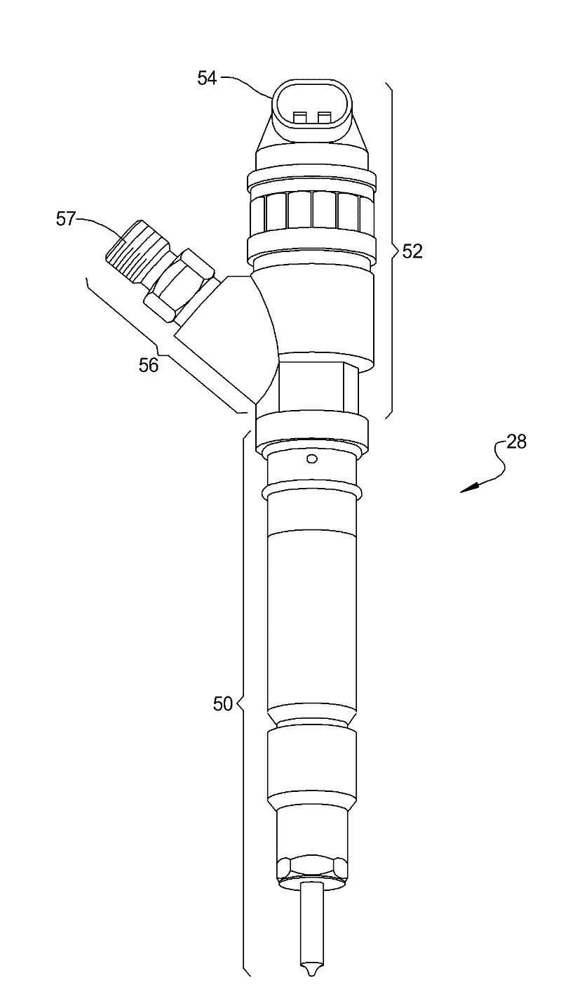 Engine assembly including fuel system with fuel line connector