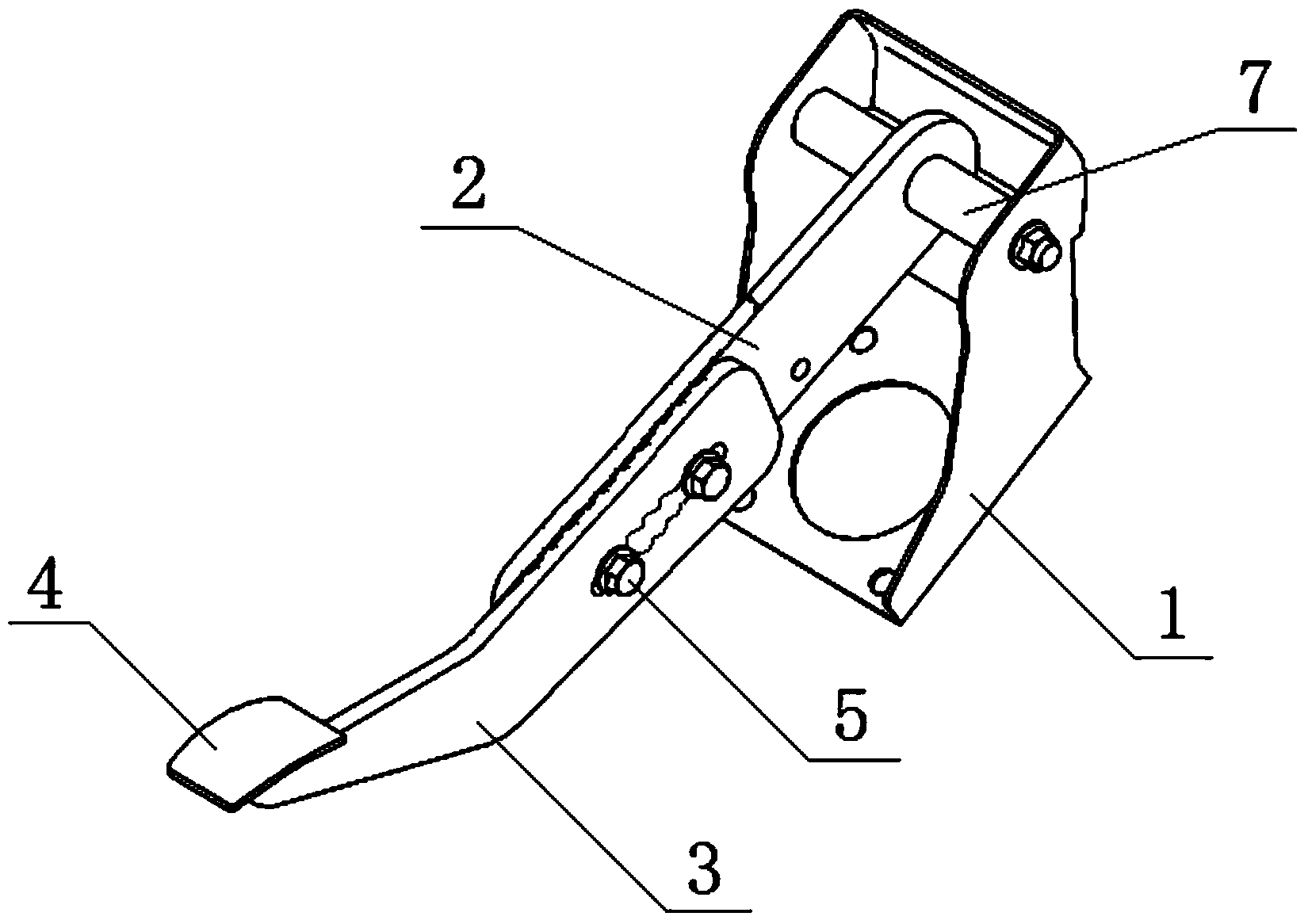 Automobile brake pedal structure with adjustable lever ratio