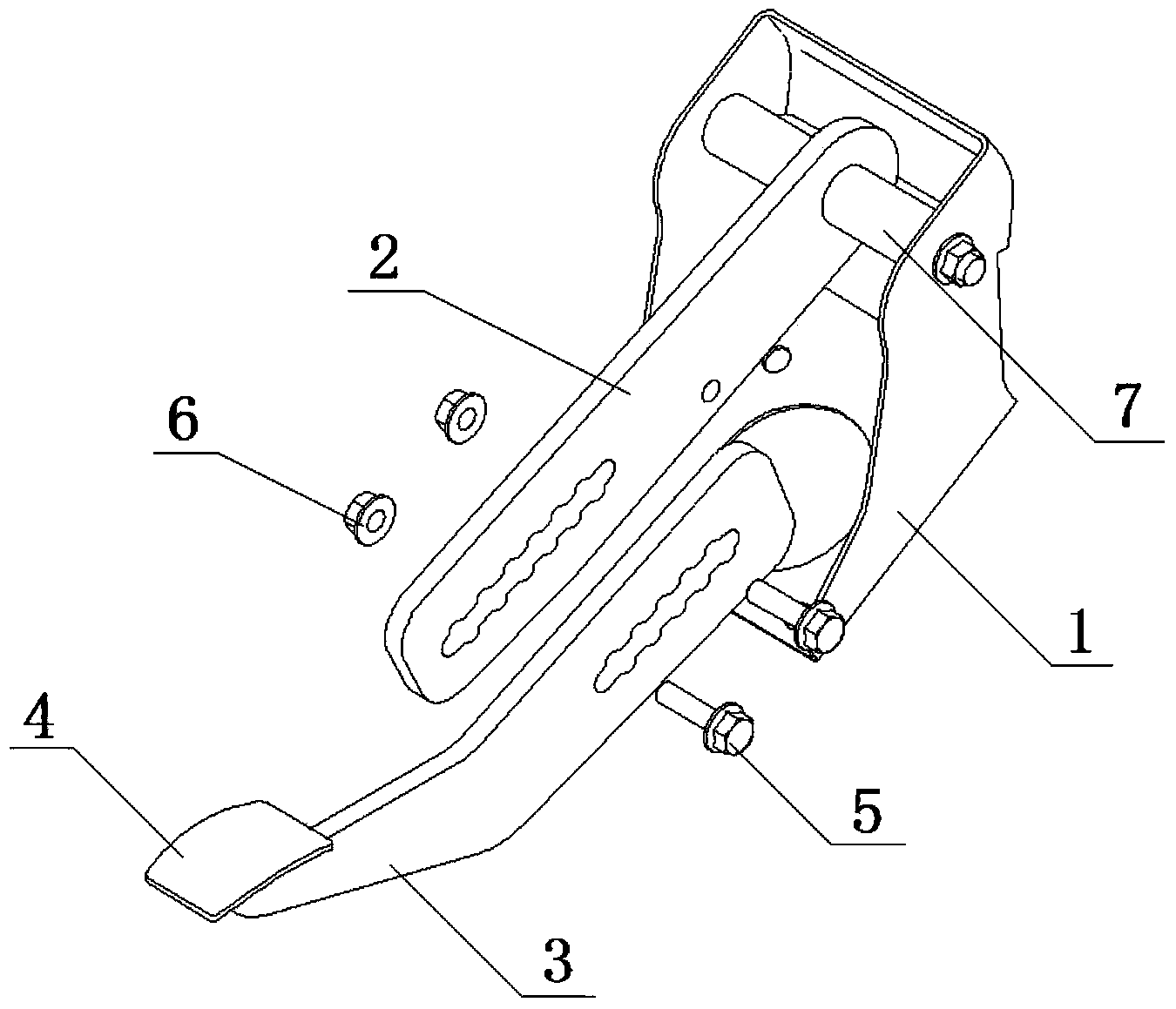 Automobile brake pedal structure with adjustable lever ratio