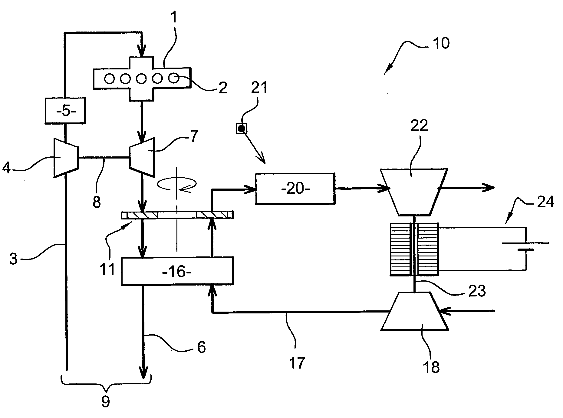 Energy recovering system for an internal combustion engine