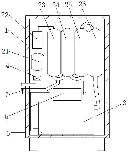 Multichannel water outlet type boiled water tank