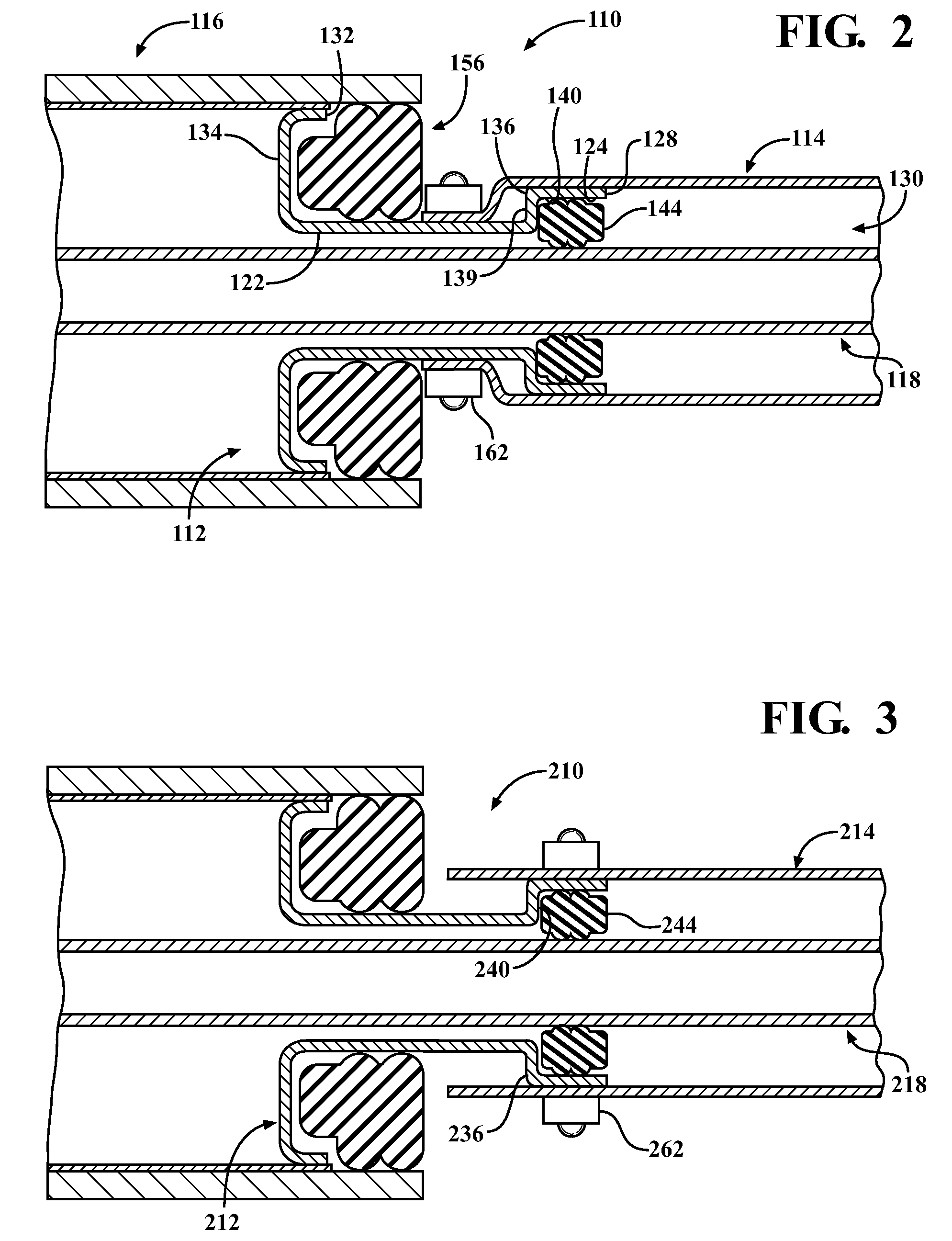 EMI connector ferrule and assembly combination therewith