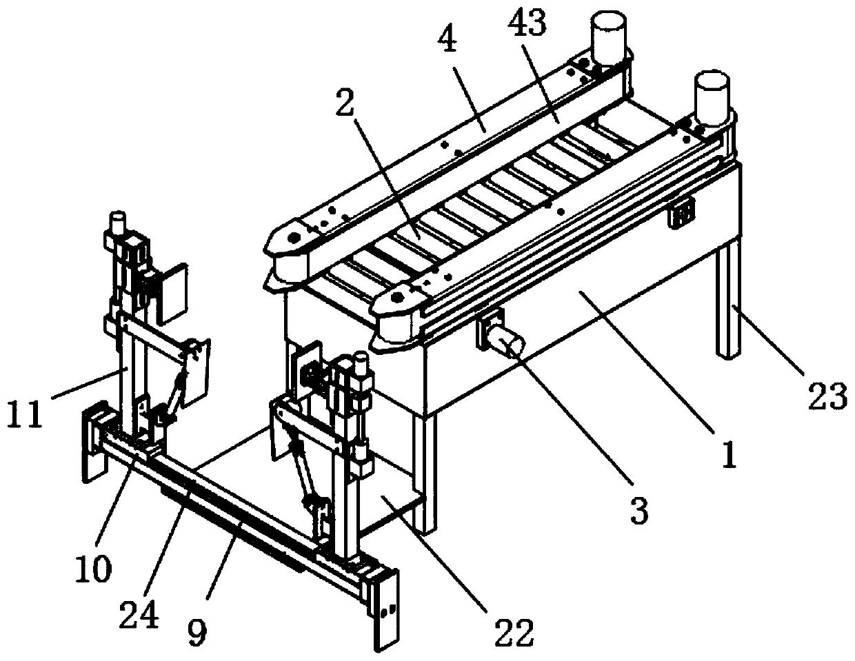 HDPE water supply pipe machining conveying device