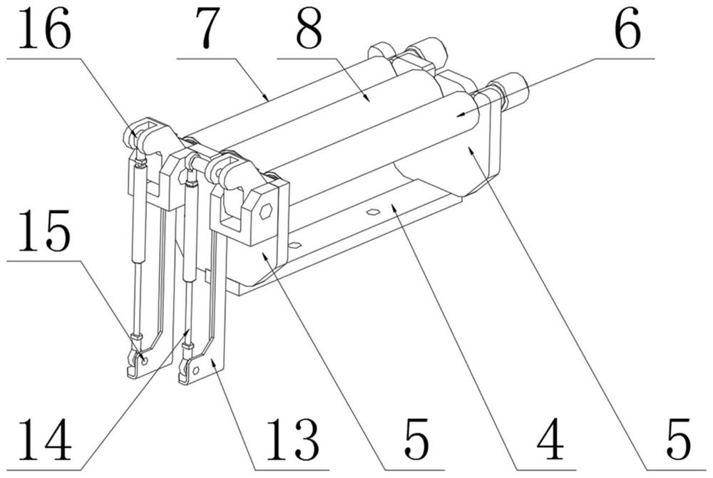 Three-roller type yarn guide roller device of warping table