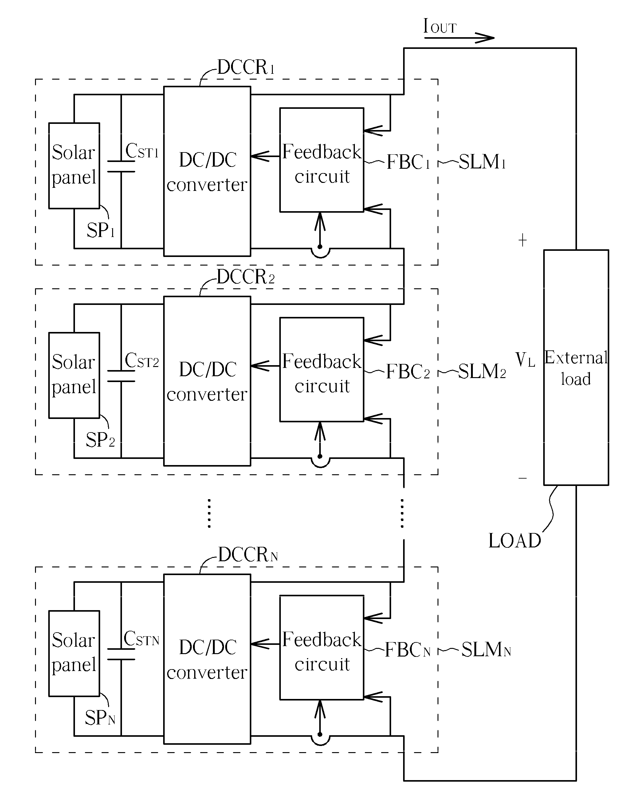 Series solar system with current-matching function