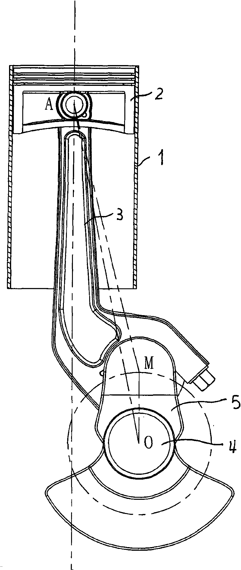 Bent connecting rod offset bent shaft mechanism and bent connecting rod offset bent shaft motor