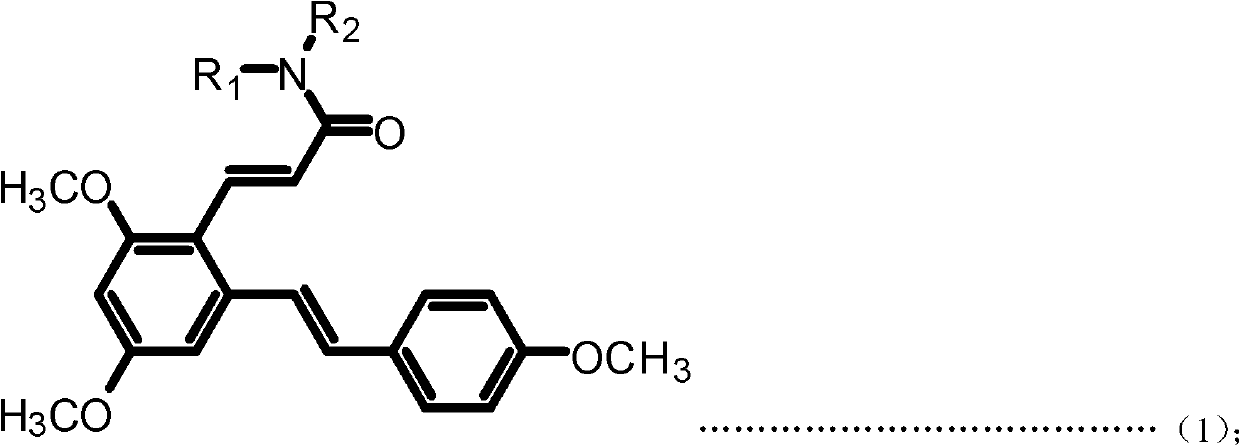 Resveratrol benzene acrylamide derivative, preparing method and application thereof