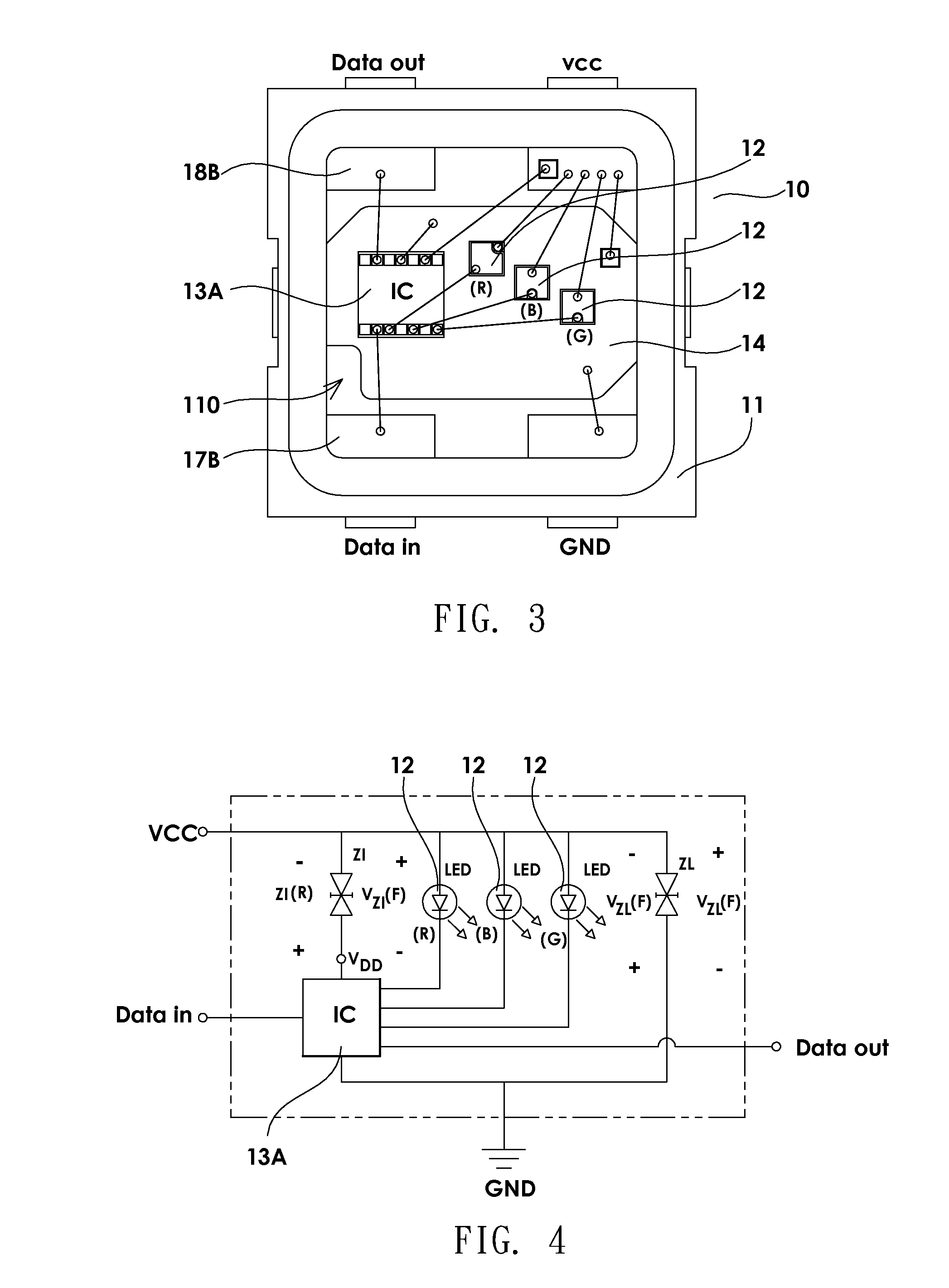 LED module packaging structure with an IC chip