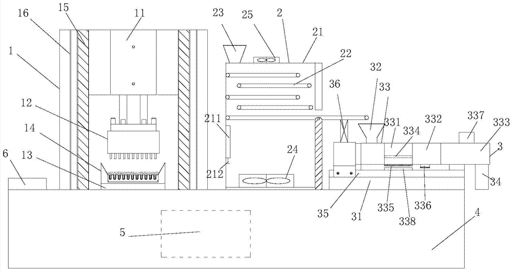 A capsule filling, drying and polishing integrated device