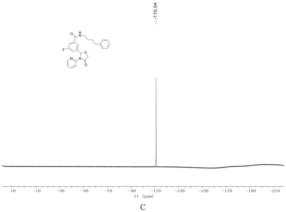 3-(3-(heteroaryl)-4-thiazolinone)-N-aryl benzamide compound and synthesis and application thereof