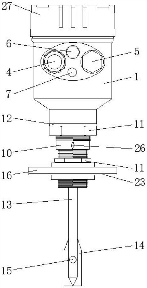 Explosion-proof tuning fork liquid level detection device