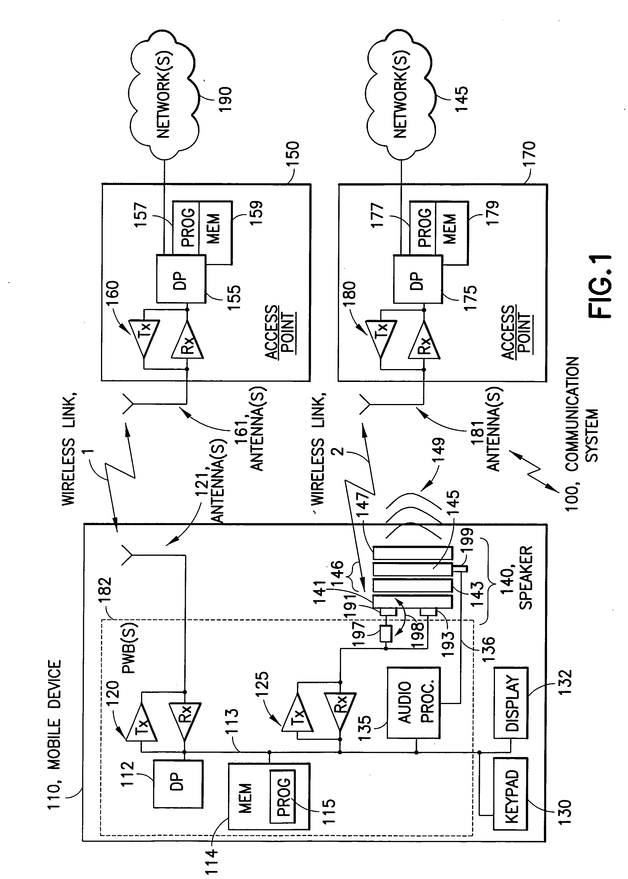 Using a conductive support of a speaker assembly as an antenna