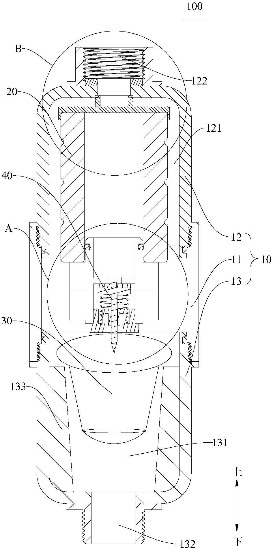 Filtering device for bathing device